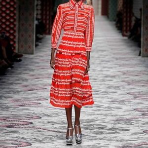 Red Graffiti Blouse and Skirt set